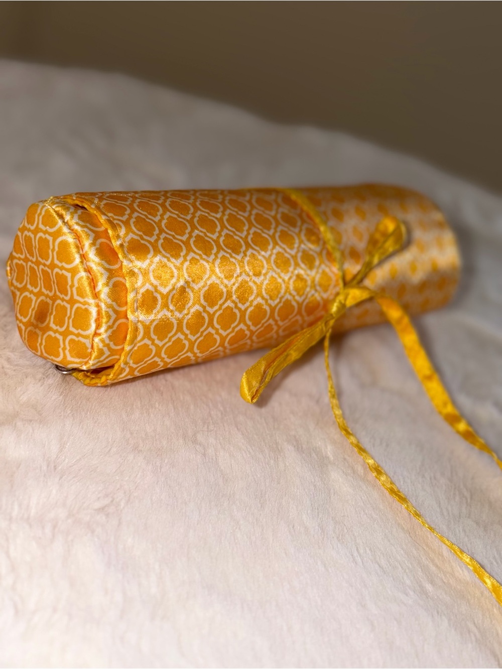 Pier one imports yellow satin makeup bag